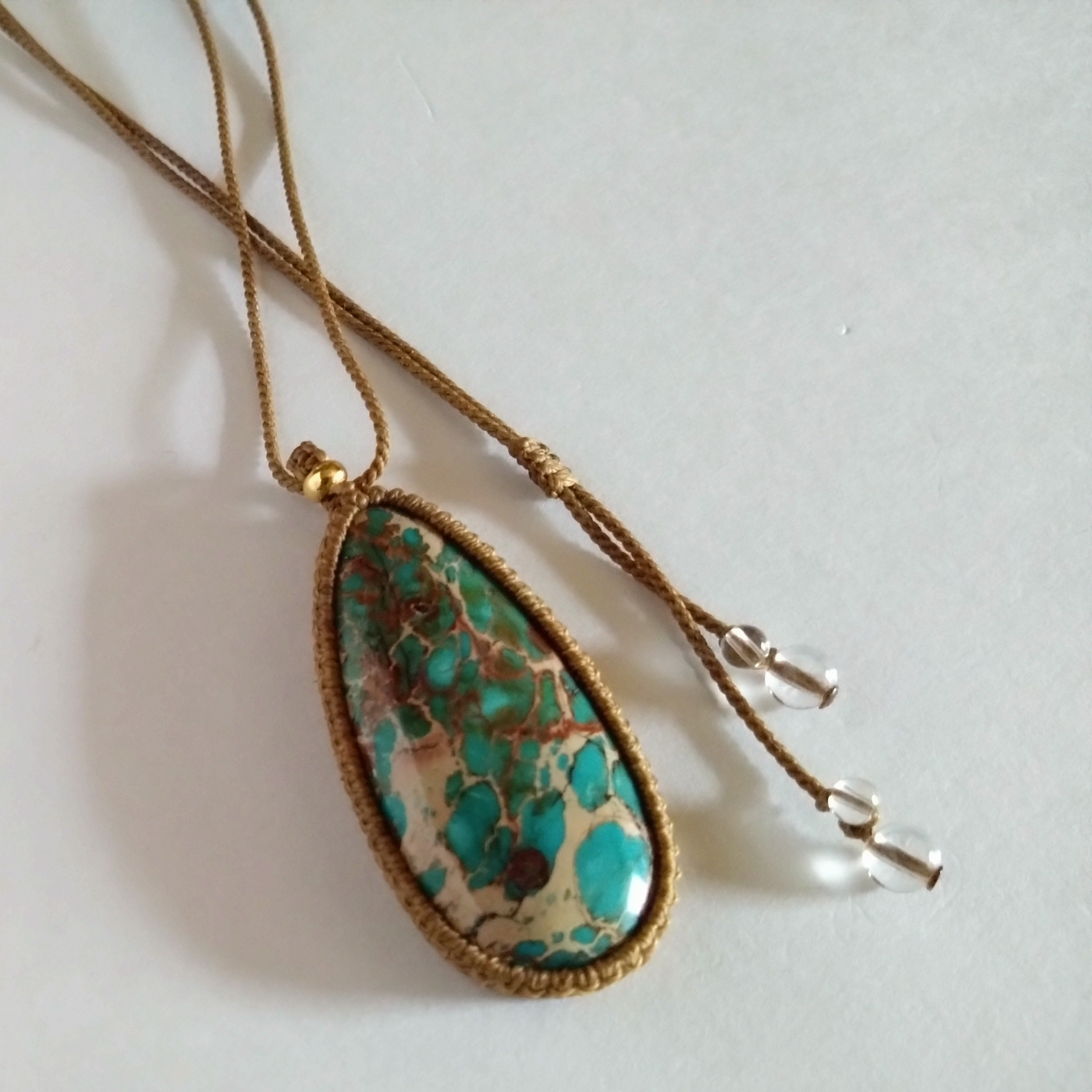 ペルシアンターコイズ マクラメネックレス