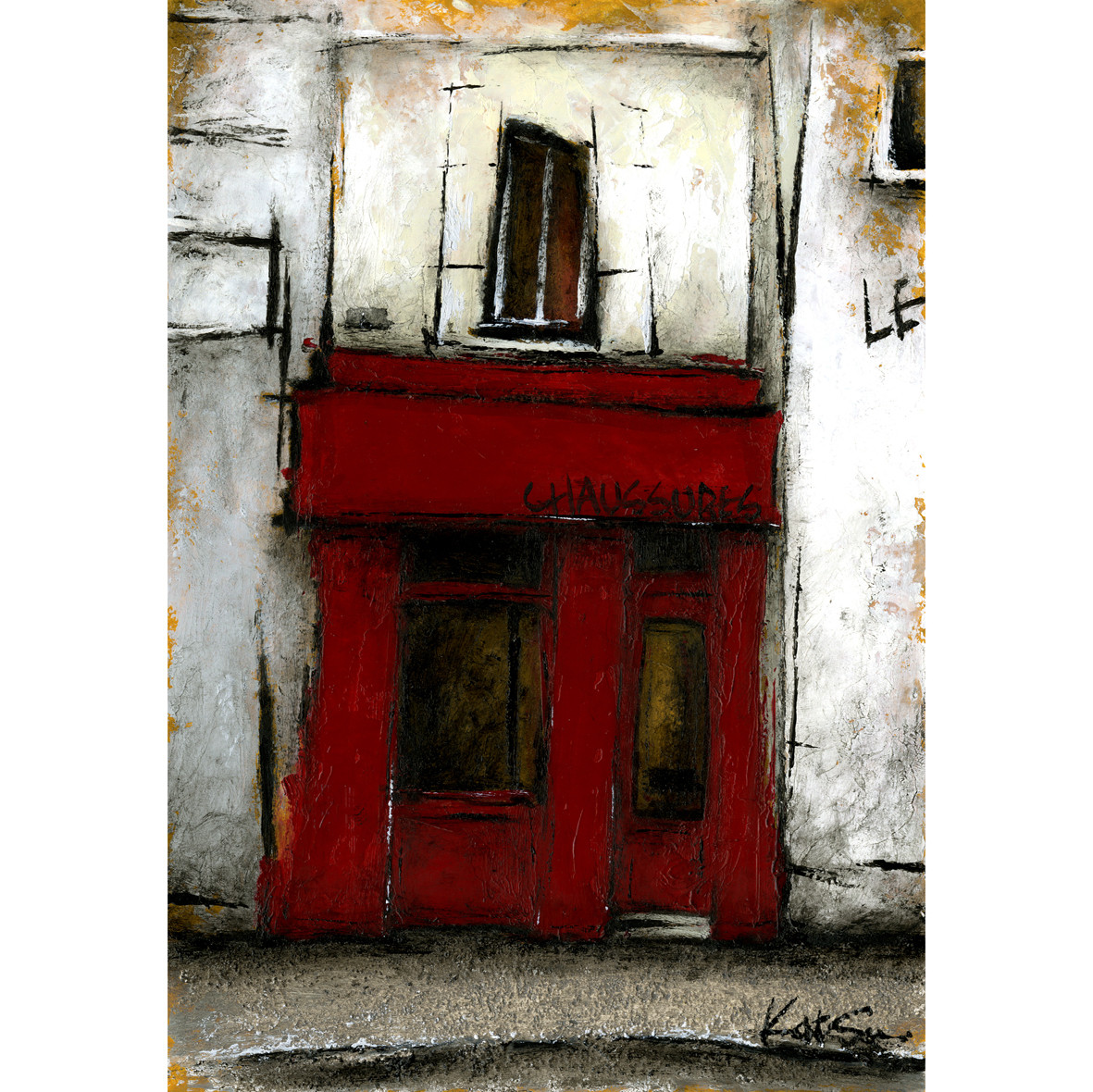 油絵　パリの街角