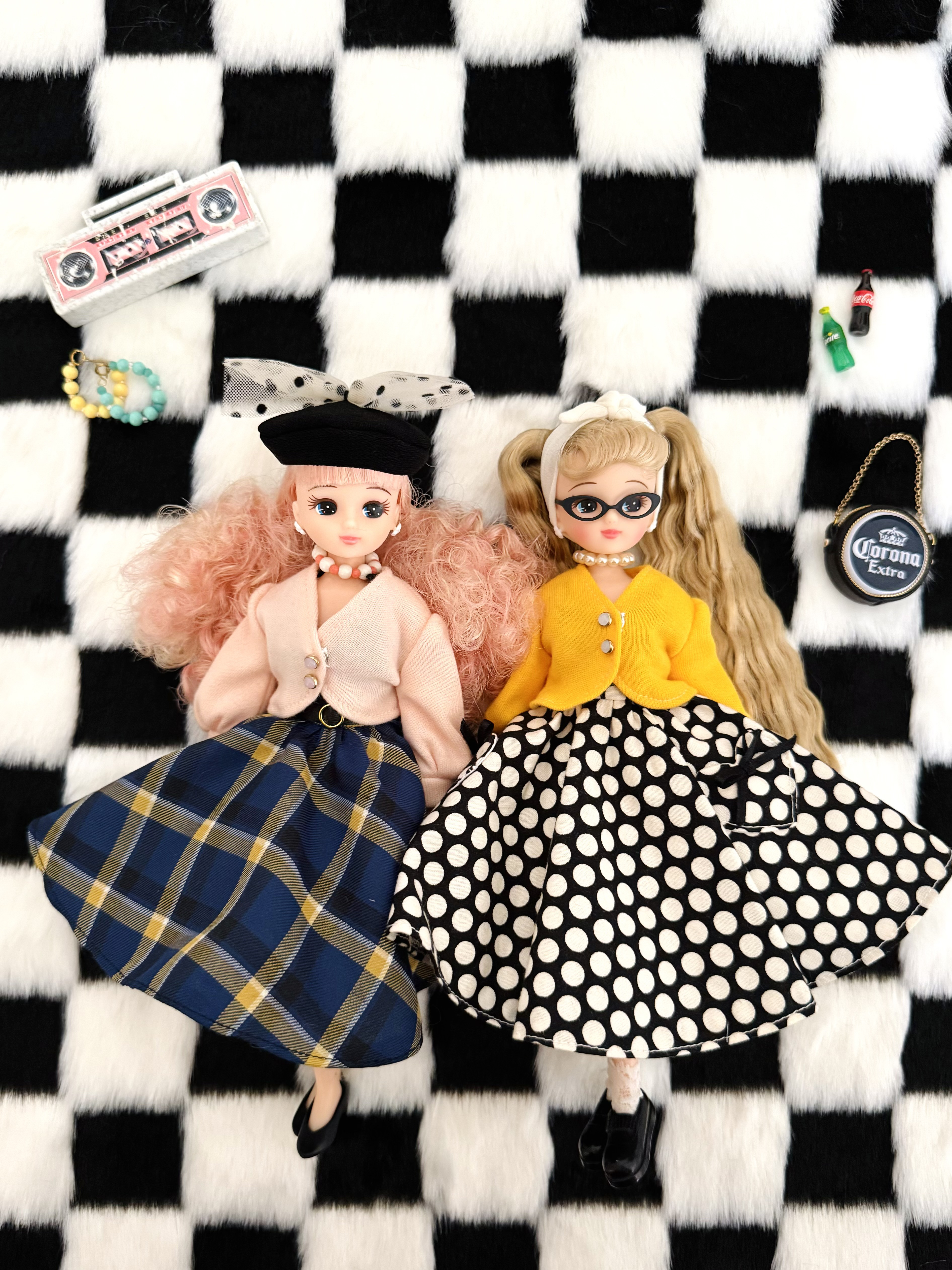 カーディガン しいちゃん様 ニット カーディガン リカちゃん ブライス マスタード ピンク