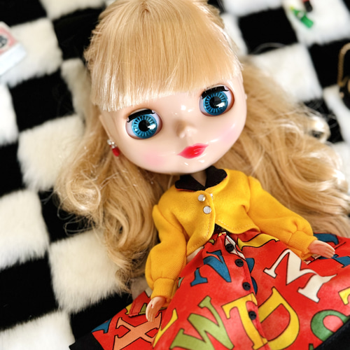 ニット カーディガン リカちゃん ブライス マスタード ピンク その他