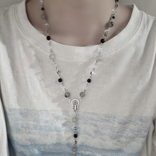 ハンドメイド ビーズネックレス ロザリオ フェアリーグランジ ハンドメイド ビーズネックレス ロザリオ フェアリーグランジ