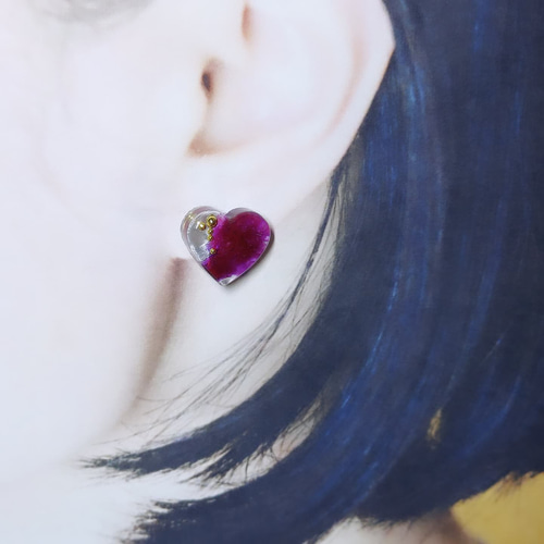 フラワー　レジン　ピアス　ハンドメイド　イヤリング変更可 ハンドメイド レジンピアス イヤリング変更可｜Yahoo!フリマ（旧PayPay