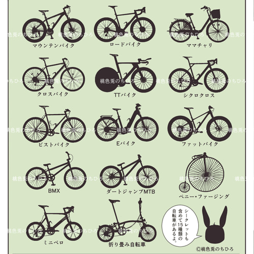 自転車 シルエット シール（クラフト紙製） シール・ステッカー
