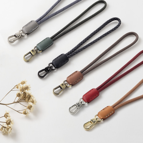 アメリカ製パラコード×植物タンニンなめし革リストストラップ/バッグ