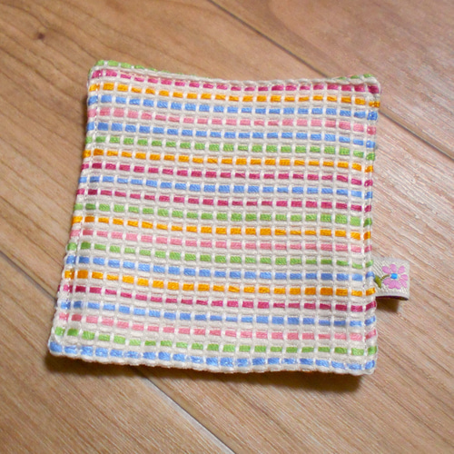 ハンドメイド*ランチョンマット&コースター*刺繍*ボーダーカラー