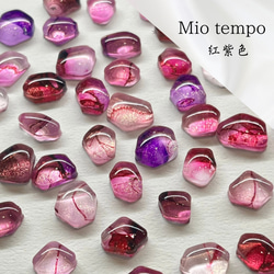 紅紫色】一点物！ アルコールインクアートピアス・イヤリング 4粒set
