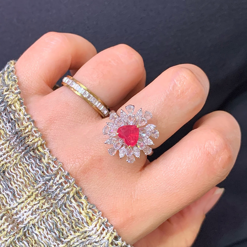 K18YG ダイヤモンド リング 1.56CT