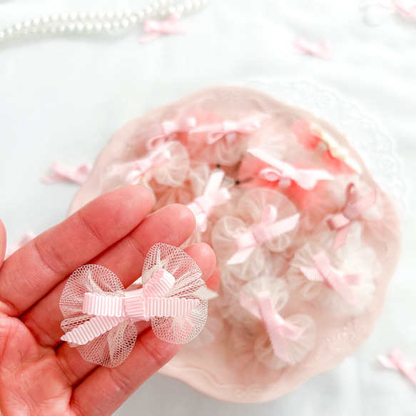 ベビーキッズヘアアクセサリー 【ミニリボン2個セット