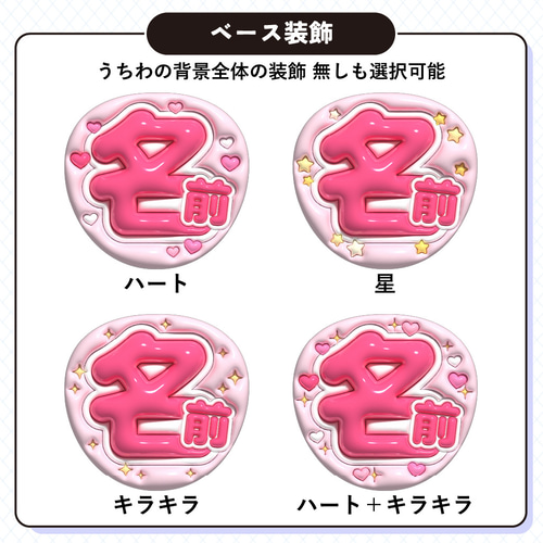 ぷっくり名前うちわ セミオーダー】データ販売 その他素材 Puffy