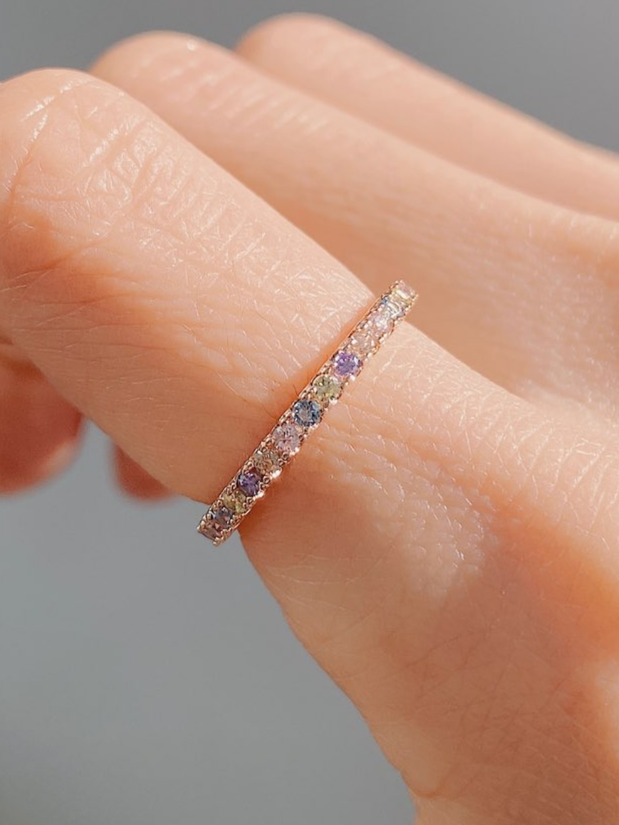 アミュレット上品に輝くカラフル CZリングR1635