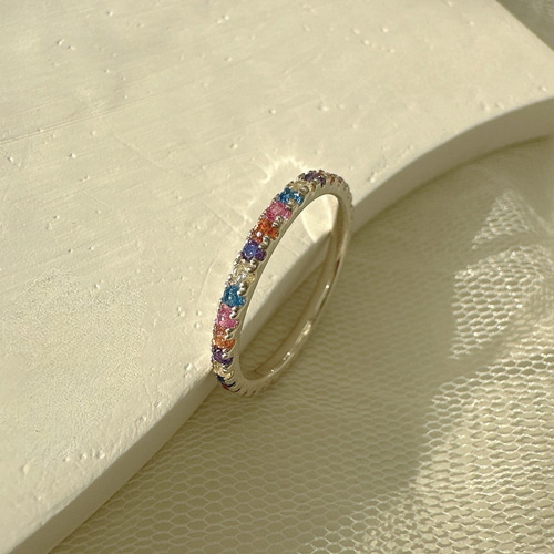 天然石　アミュレット　リング アミュレット上品に輝くカラフル CZリングR1635 指輪・リング Ringo