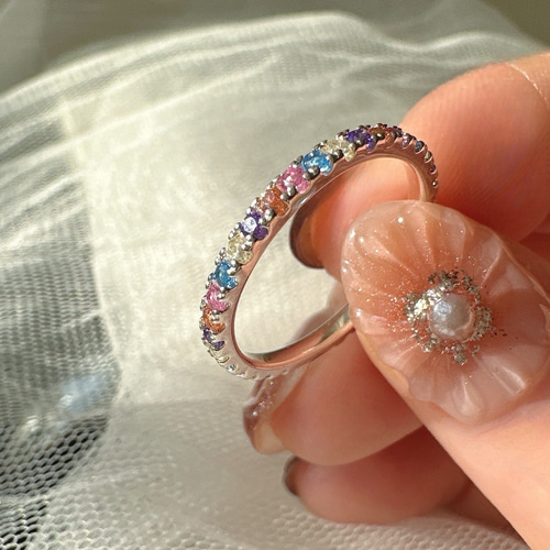 アミュレット上品に輝くカラフル CZリングR1635 指輪・リング Ringo