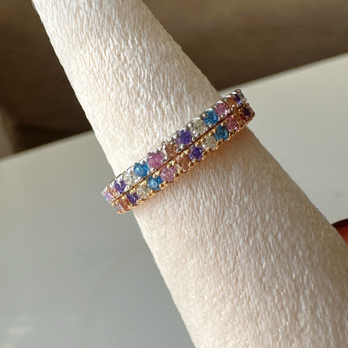 アミュレット上品に輝くカラフル CZリングR1635 指輪・リング Ringo