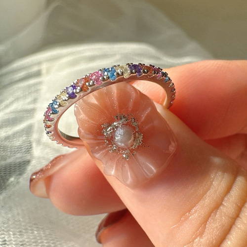 アミュレット上品に輝くカラフル CZリングR1635 指輪・リング Ringo