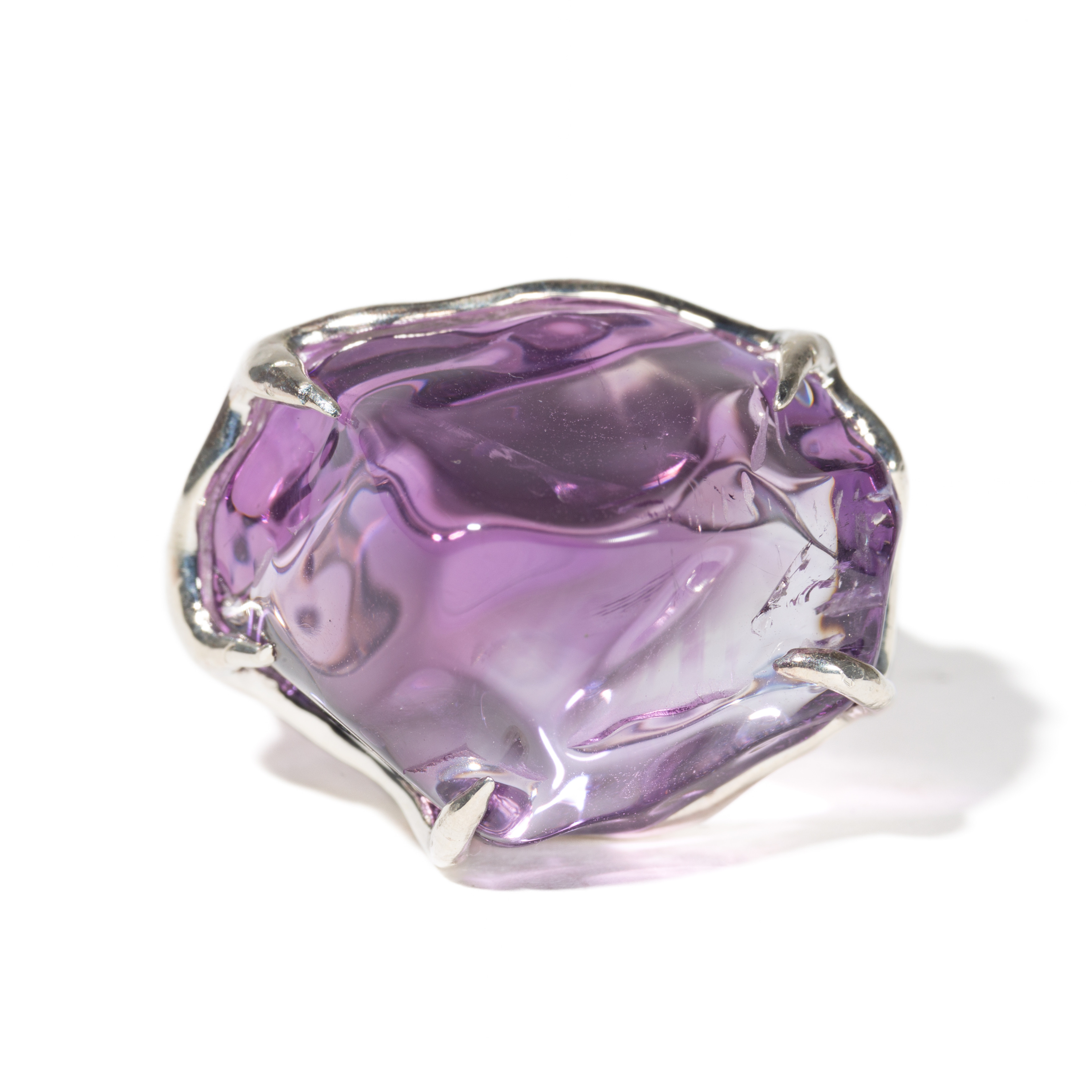 【つや石シリーズ】キラキラ大アメジストリング