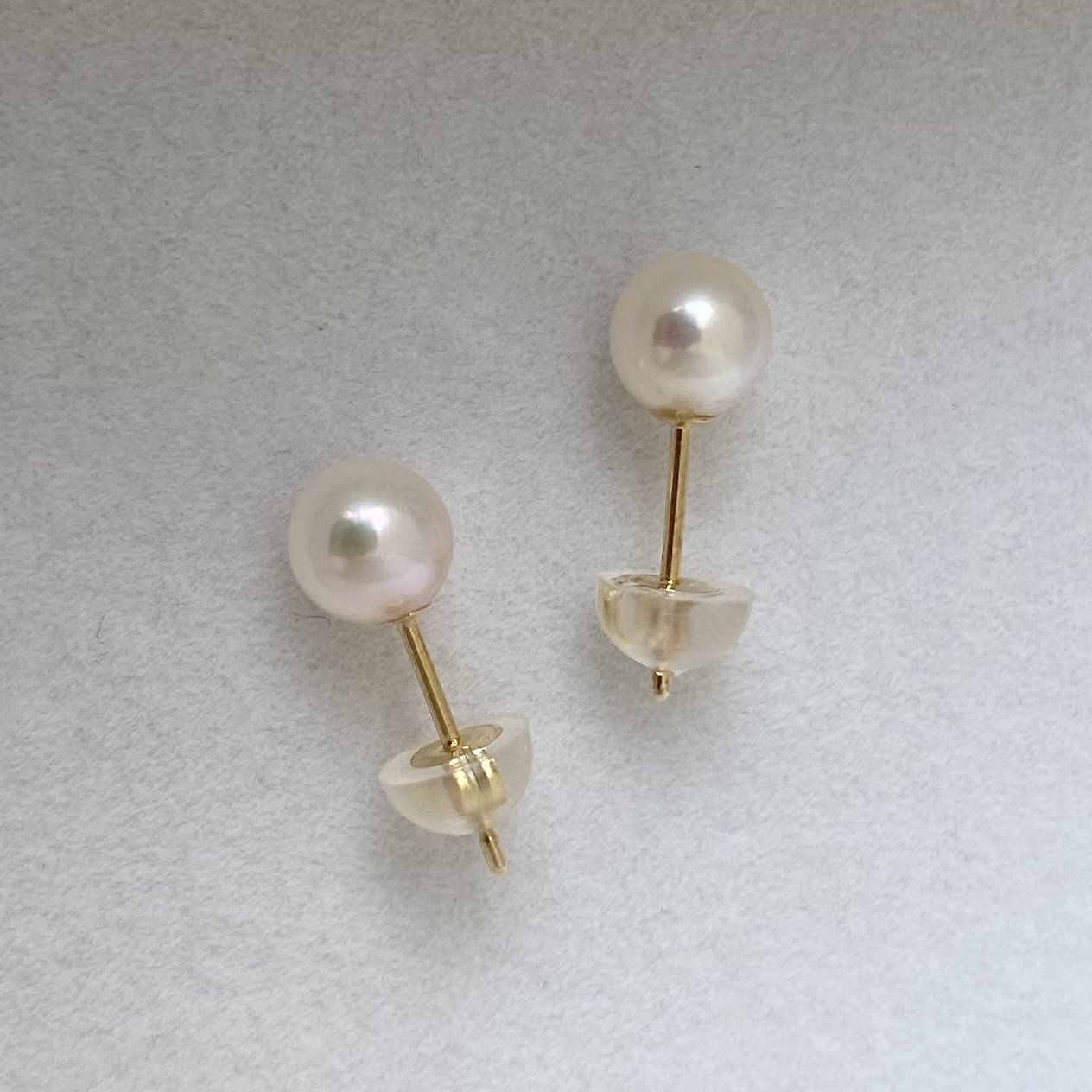 《k18》5㎜珠 あこや真珠　スタッド　ソリティア ピアス 9,856円