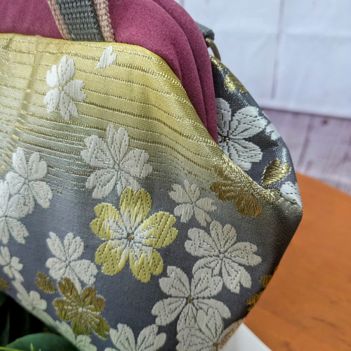 帯リメイクバック25-6 帯リメイクバッグ 桜さくら Mサイズ 和装バッグ 帯バッグ トート