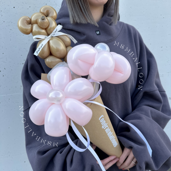 バルーンベアースティックブーケ【入学祝い】バルーンギフト 誕生日祝い