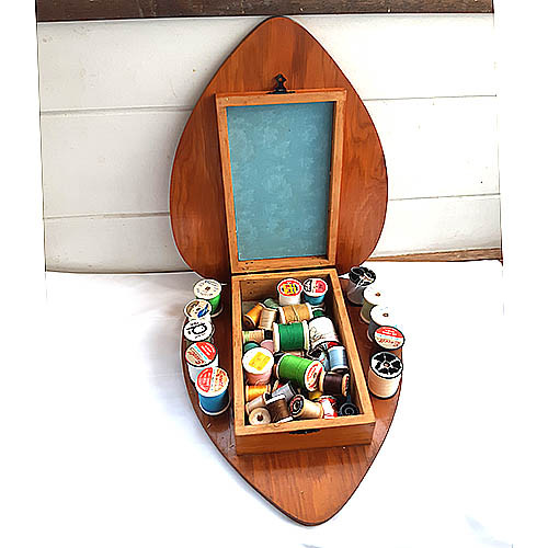 1920年代　ハート型　アメリカ　ソーイングボックス　裁縫箱