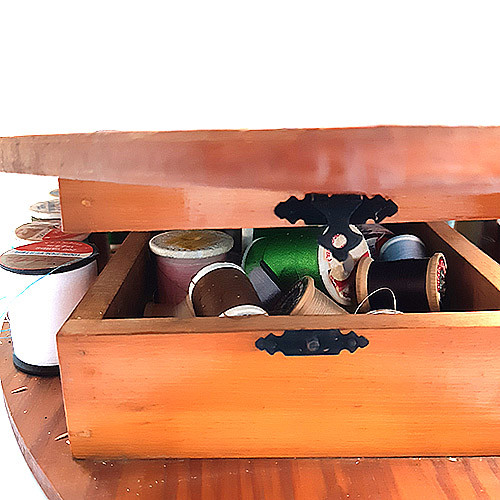 1920年代　ハート型　アメリカ　ソーイングボックス　裁縫箱