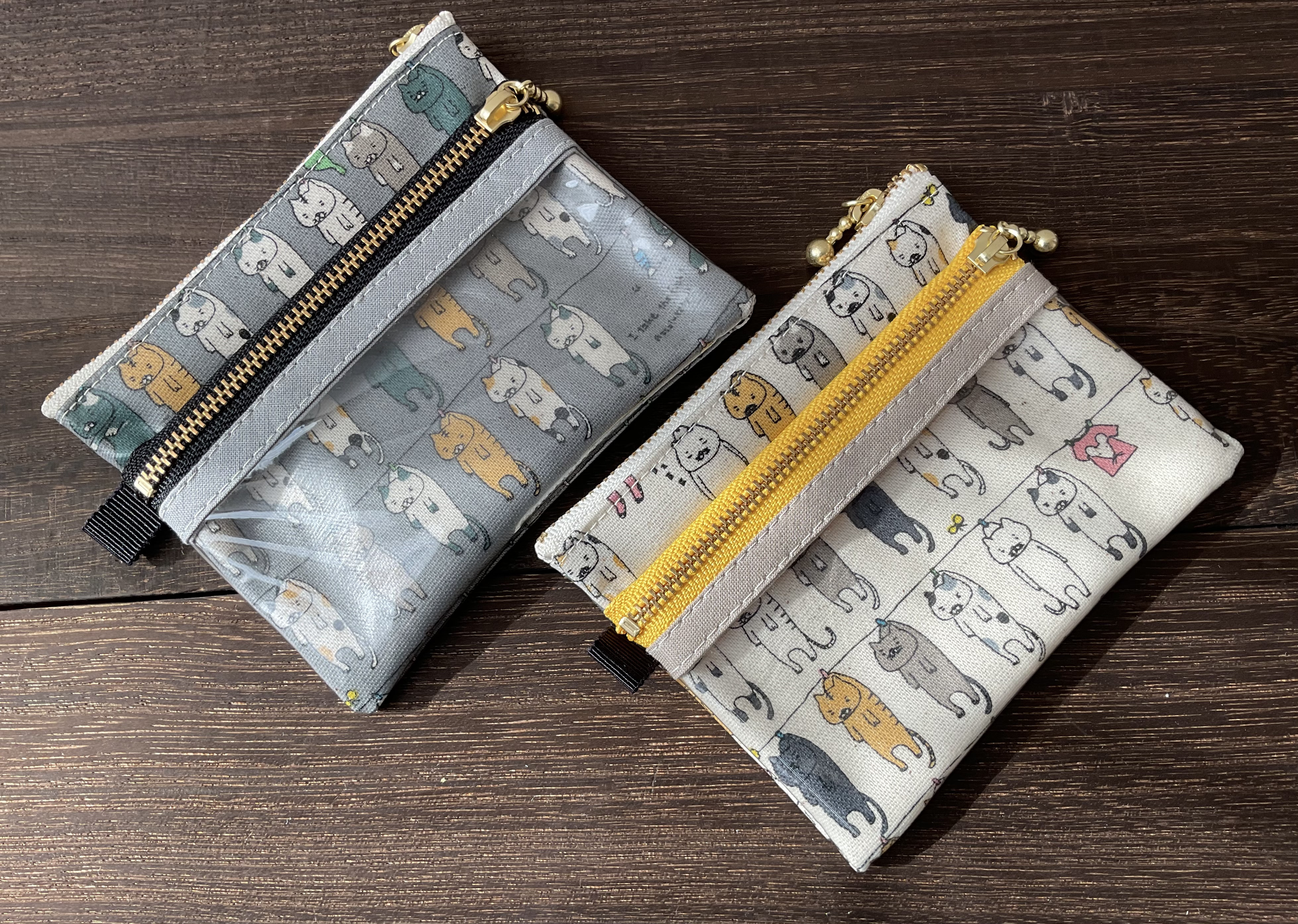 アニマル柄×ジャガード/刺繍×ラメニット/フラットポーチ（ポーチ