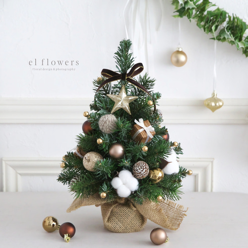 クリスマス☆卓上ミニアレンジメントツリー【受注制作】 アート