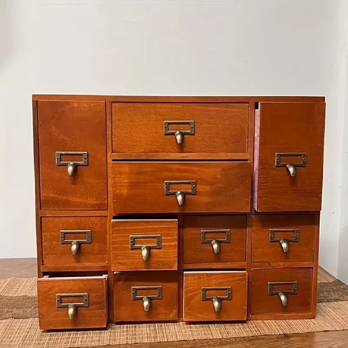可愛い 桑材 小箪笥 引き出 小物入 和家具(LC335) タンス 木製 ミニチェスト 二段 二引 和風 卓上 箪笥 2段