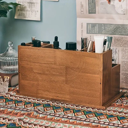 デスクオーガナイザー 卓上 収納ボックス 木製 引き出し入れ ミニ