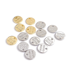 ejp671 [10個裝] 手工字母吊墜，約8毫米，圓形，高品質黃銅吊墜，標籤吊墜 第11張的照片
