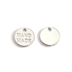 ejp671 [10個裝] 手工字母吊墜，約8毫米，圓形，高品質黃銅吊墜，標籤吊墜 第9張的照片