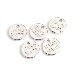 ejp671 [10個裝] 手工字母吊墜，約8毫米，圓形，高品質黃銅吊墜，標籤吊墜 第7張的照片