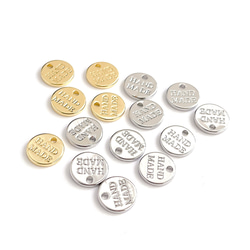 ejp671 [10個裝] 手工字母吊墜，約8毫米，圓形，高品質黃銅吊墜，標籤吊墜 第13張的照片