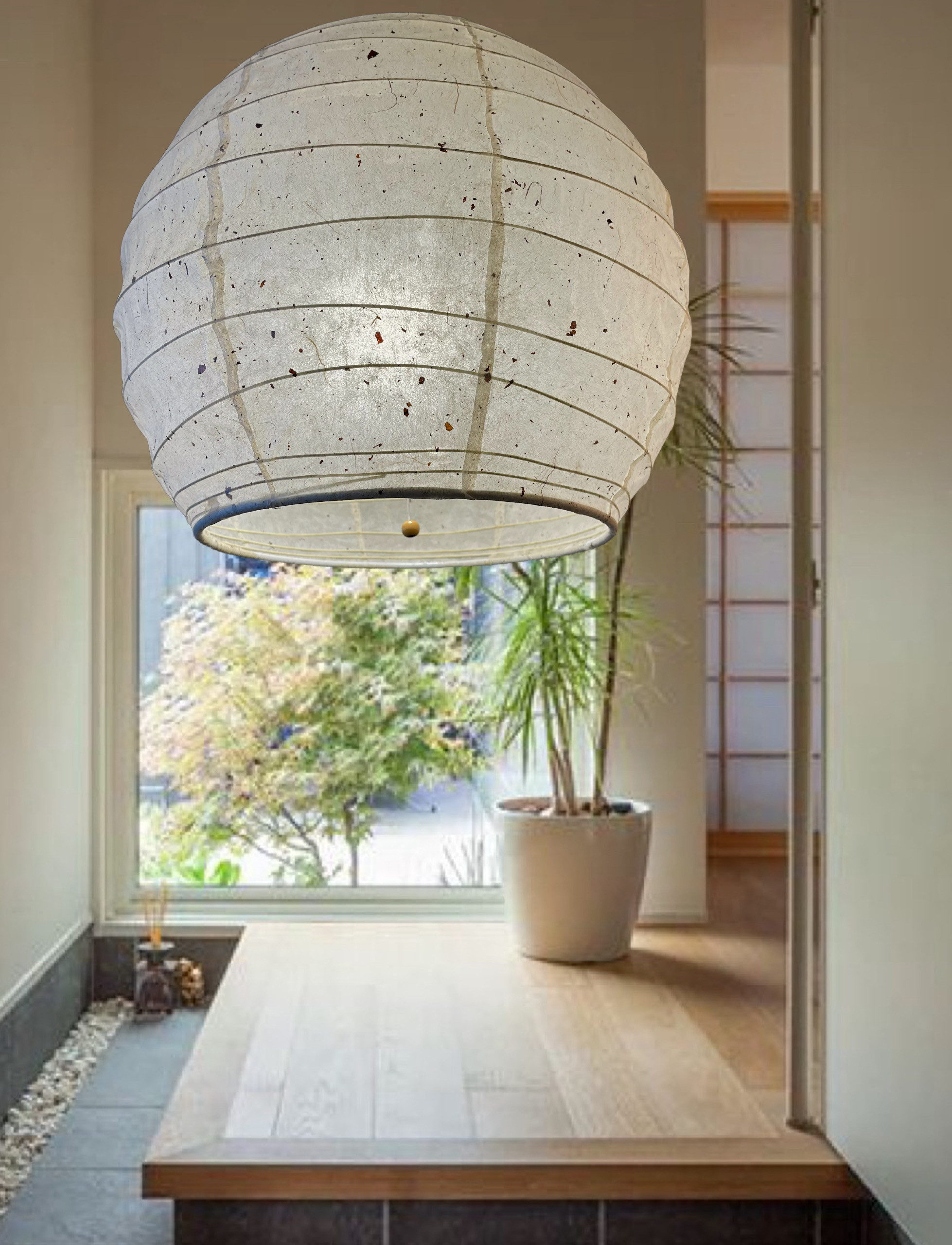 岐阜チリ入和紙提灯径40㎝照明灯具付ペンダント 5,600円