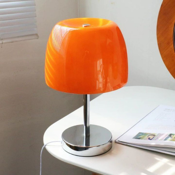 卓上ランプ テーブルランプ ガラス シェード キノコ おしゃれ ベッド
