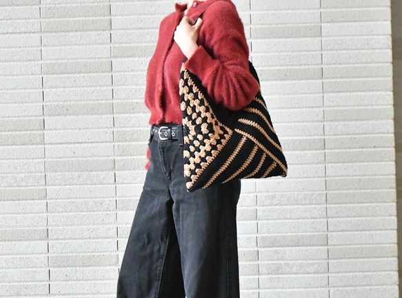 2025 棉質花卉條紋圖案包（有襯裡） 第2張的照片