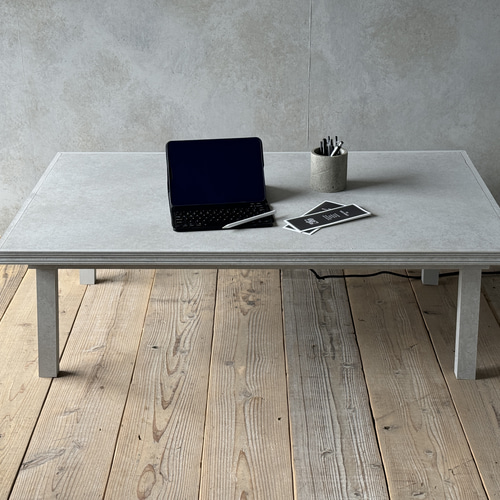 人気新作！セミオーダー可能／コンクリートテーブル こたつ