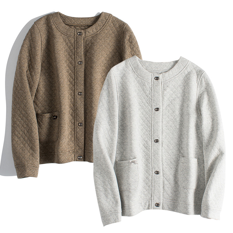 野球風ジャケット　キルティングコットン混紡柔らかいジャケット　4色　フリーサイズL475