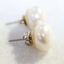 (1 件) 單隻淡水珍珠耳環（特大11mm，鈦柱） 第3張的照片