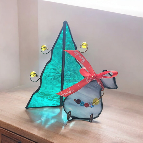 省スペースクリスマス クリスマスツリー プレゼント 置物 2個セット