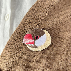 専用ページ　刺繍ブローチ　猫　文鳥 刺繍 ブローチ シナモンブンチョウ 文鳥 ぶんちょう 鳥 ブローチ