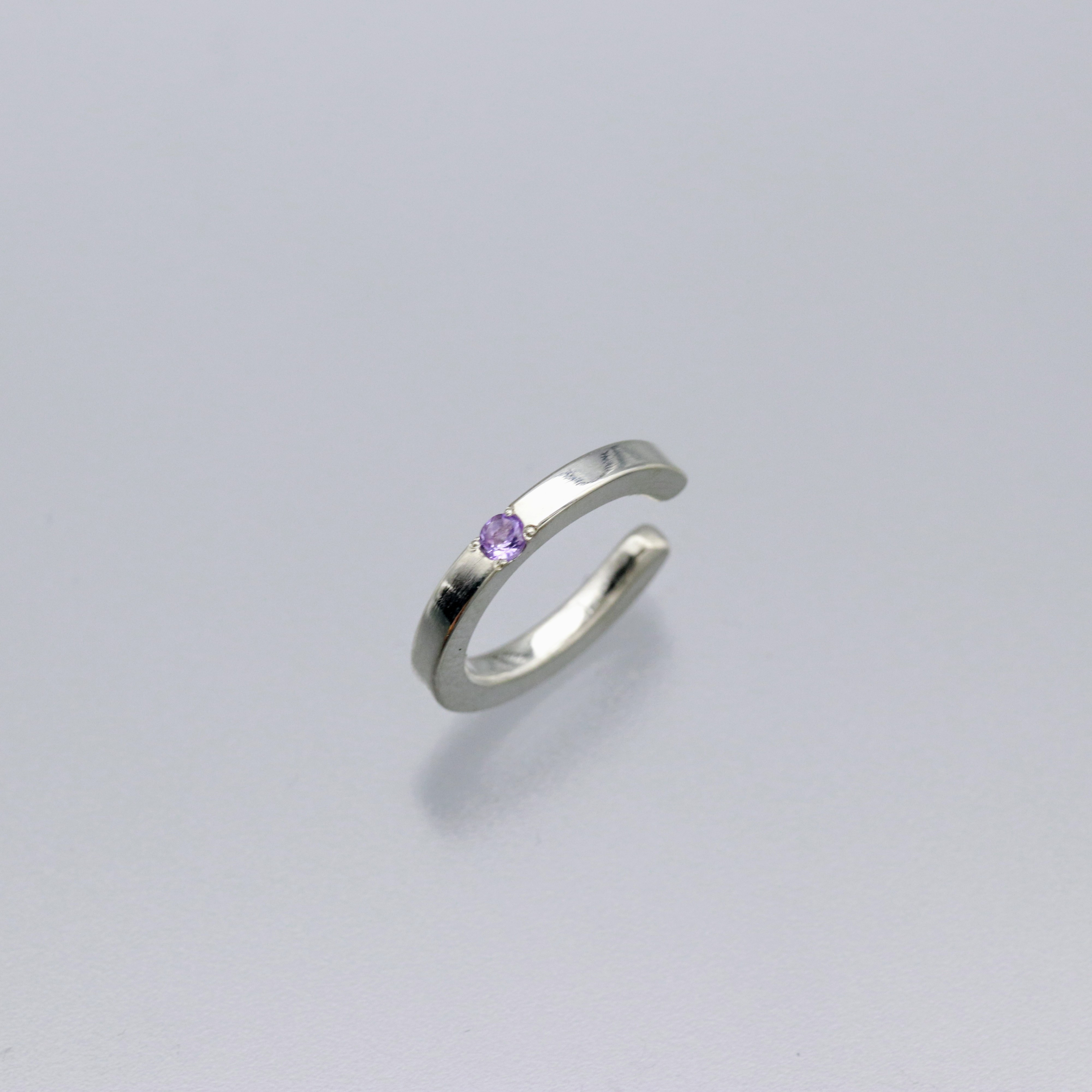 アメジスト2mm シルバーイヤーカフ