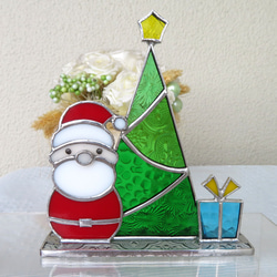 ステンドグラス クリスマス ツリー サンタクロース その他インテリア