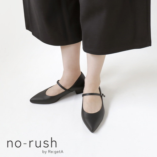 【BLACK】ポインテッド バックストラップ パンプス(3cmヒール) no-rush ノーラッシュ by リゲッタ 当店限定 NR-03 ポインテッドトゥ