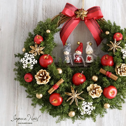 クリスマス・リース（17）～ 聖夜の小さなコーラス隊 ～ 28X26cm