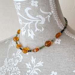 グリーントルマリン、本琥珀の、セミロングネックレス Necklaces – tagged 