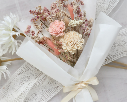 New!】華やか！ピンク系ドライフラワーブーケ ギフト 前撮り ブーケ