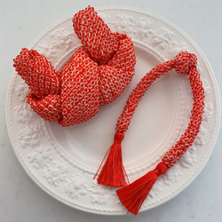 七五三 髪飾り かのこ ちんころセット 朱色 その他ヘアアクセサリー