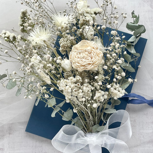 New！】白グリーンブーケ ウェディングブーケ 前撮り ブーケ fuu 通販