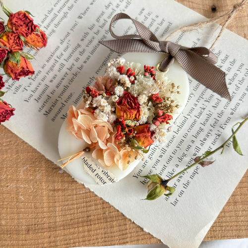 お選び下さい♪ 紫陽花ブーケ アナベルと薔薇 ミニチュアドライ