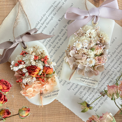 お選び下さい♪ 紫陽花ブーケ アナベルと薔薇 ミニチュアドライ  